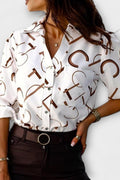 Malene – Classic shirt – Blue letters / XL