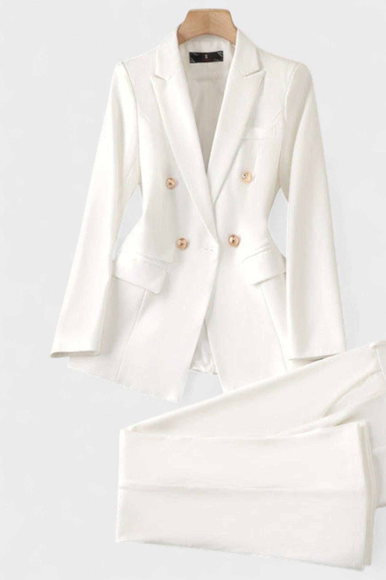 Malene – Structured set – White / S