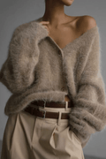 Malou – Cashmere Cardigan – Beige / M