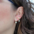 Moon and Star Earrings in Gold and Opal – image 2