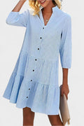 Mette – Striped summer dress – Blue / S