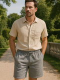 Mikkel – Gray Linen Shorts Mariner – Grey / M
