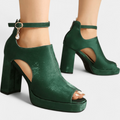 Nanna – Multicolored high Heels – Dark Green / 35