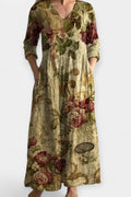 Nora – Light floral dress – Beige / XL