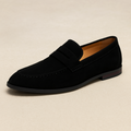 Old Money Suede Penny Loafers – Black / 40