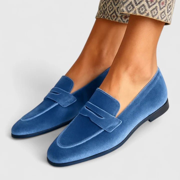 Olivia – Velvet blue Loafers – 35