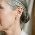 Earrings Flowers with Crystals and Pearls – image 2