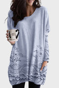 Pernille – Floral tunic – White / L