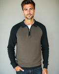 Peter – Zip Jumper with raglan sleeves – Brown / XL
