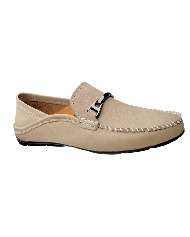 Premium Leather Loafers – Cream / 35