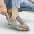 Rikke – Supportive Shoes – Taupe / Silver / 36