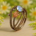 The ring with Natural Moonstone – 19