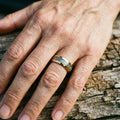 The ring with sparkling gold inserts – 18