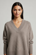 Ronja – Cashmere Jumper – Camel Grey / M
