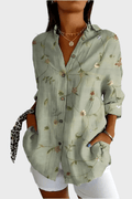 Rosa – Floral shirt – Green / M