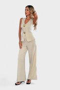 Rosa – Two-piece set – Taupe / S