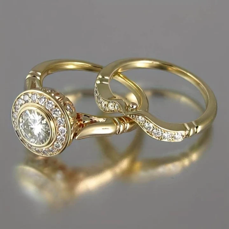 Sada vintage rings of gold and zircons – 16