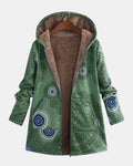 Sage – Tribal Pattern Sherpa Jacket – Black / M