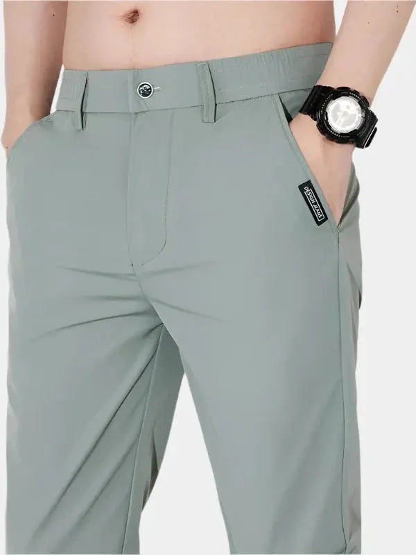 Sebastian – Elastic Waist Pants – Light Green / 28
