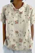 Selma – Floral blouse – White with flowers / S