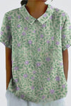 Green with floral pattern