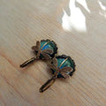 Spherical earrings with a jeweler in antique gold – Light Green