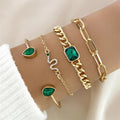 Jewelery set with Green Crystals