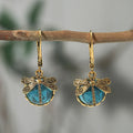 Silver round earrings with a jeweler – Blue