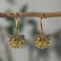 Silver round earrings with a jeweler – Yellow