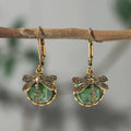 Silver round earrings with a jeweler – Light Green