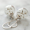 Silver earrings with dandelion – image 2