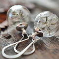 Silver earrings with dandelion – image 3