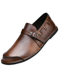 Buckled Leather Loafers – Suitable Brown / 40