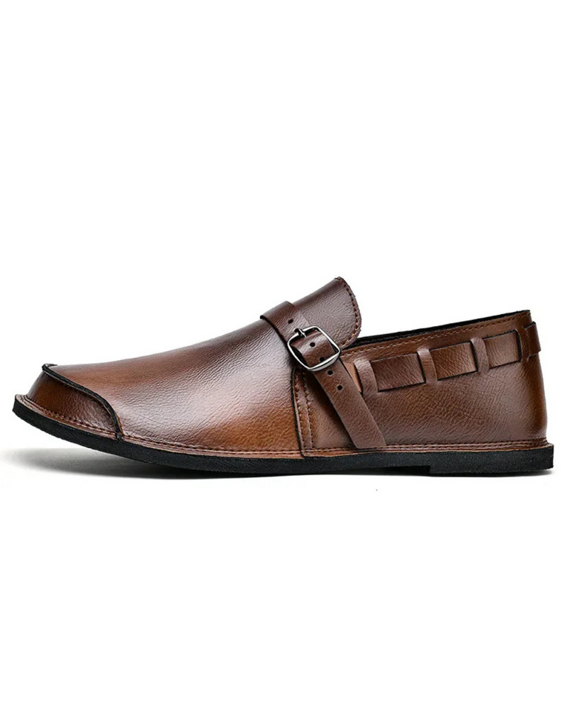 Buckled Leather Loafers – Suitable Brown / 38