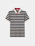 Sten – Striped Summer Polo – Red / L