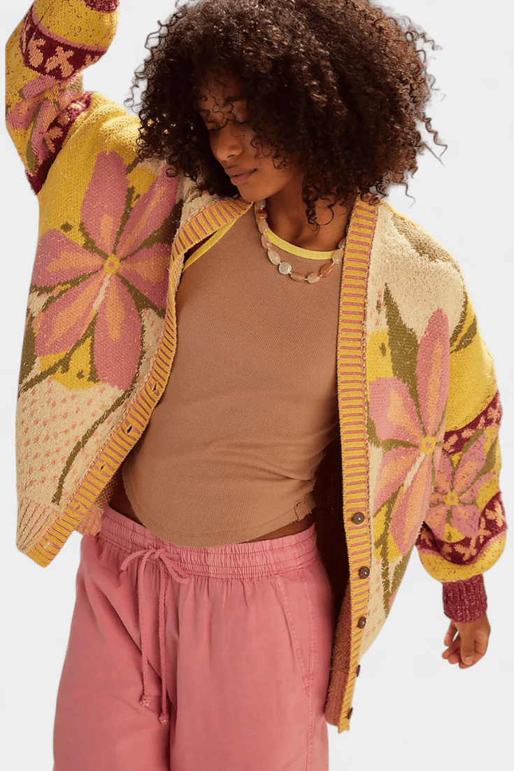 Stine – Floral cardigan – One Size