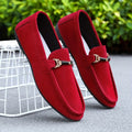 Suede Business Loafers – Red / 39