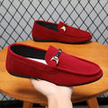 Suede Business Loafers – Red / 40