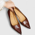 Tanja – Elegant cork Heels – Red / Brown / 37