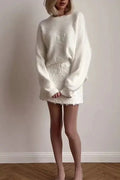 Tanja – Elegant Knitted Jumper – White / M