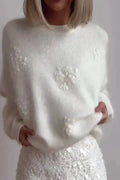Tanja – Elegant Knitted Jumper – White / S