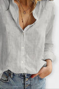 Thea – Linen shirt – White / L