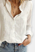 Thea – Linen shirt – White / XS