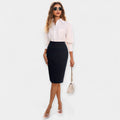 Thilde – Midi Skirt – Beige / L