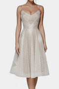 Trine – Embroidered dress – Champagne / XS