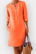 Trine – Patterned dress – Orange / S