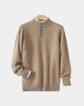 Valdemar – Knitted jacket with belt – Light Brown / XS