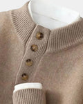 Valdemar – Knitted jacket with belt – Light Brown / S