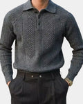 Viggo – Cotton Jumper with V-neck – Beige / 2XL
