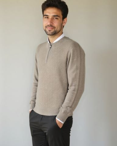 Vilhelm – Basic Half-Zip Jumper – Blue / XS